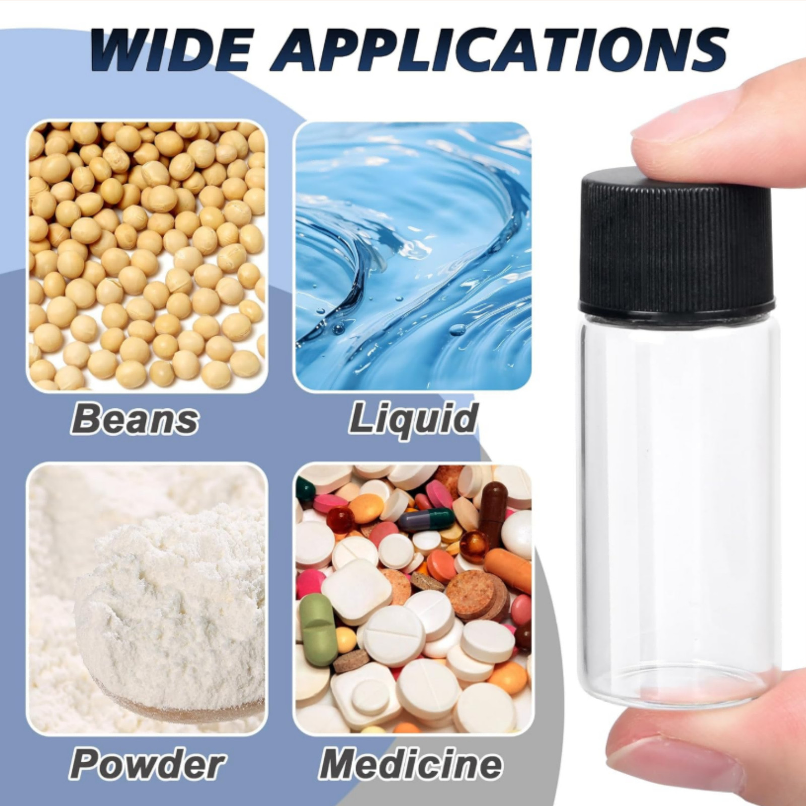 10ml Clear Glass Vials 100pcs Sample Vials with Screw Caps Small Liquid Bottles
