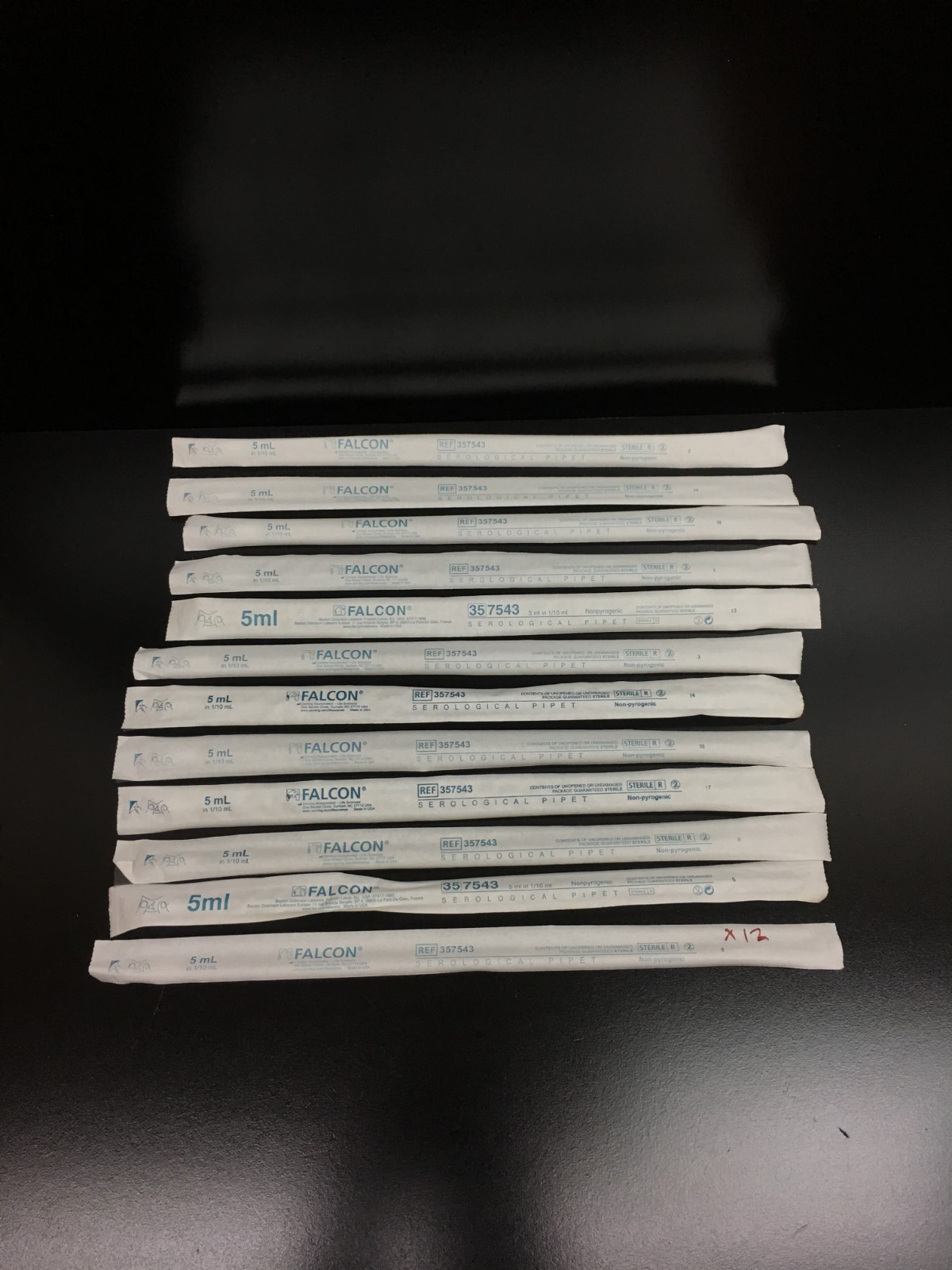 Corning Falcon REF 357543 Serological Pipet 0.1 Increments 5 mL Lot 12 PCS