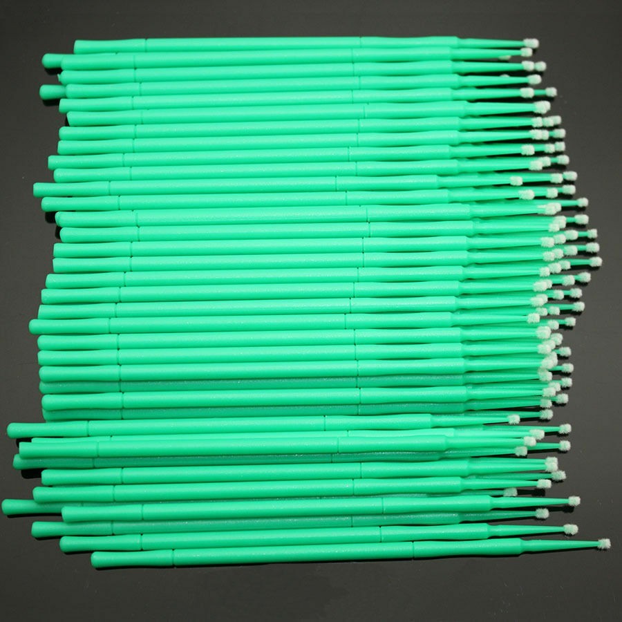 100Pcs Dental Micro Brush Disposable Material Tooth Applicator Medium Fine Green