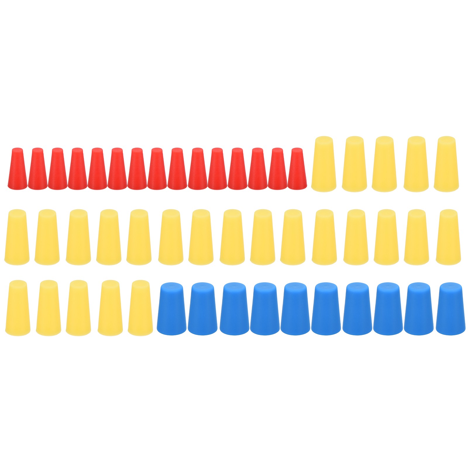 50Pcs Silicone Rubber Plugs, 4.7mm to 12mm Stoppers Yellow Red Blue