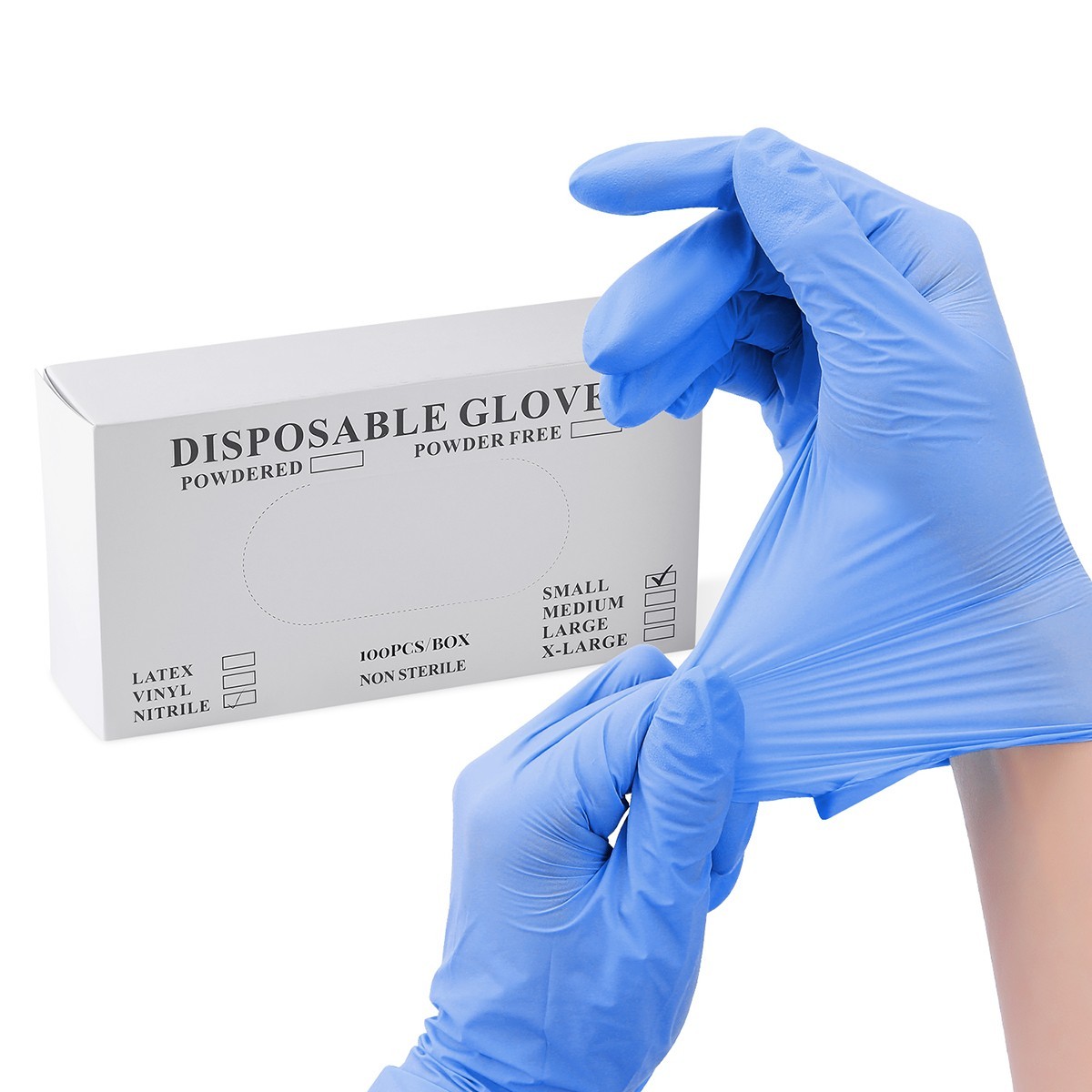 4 Mil Medical Grade Blue Nitrile Exam Latex Free Gloves S/M/L/XL Blue Gloves