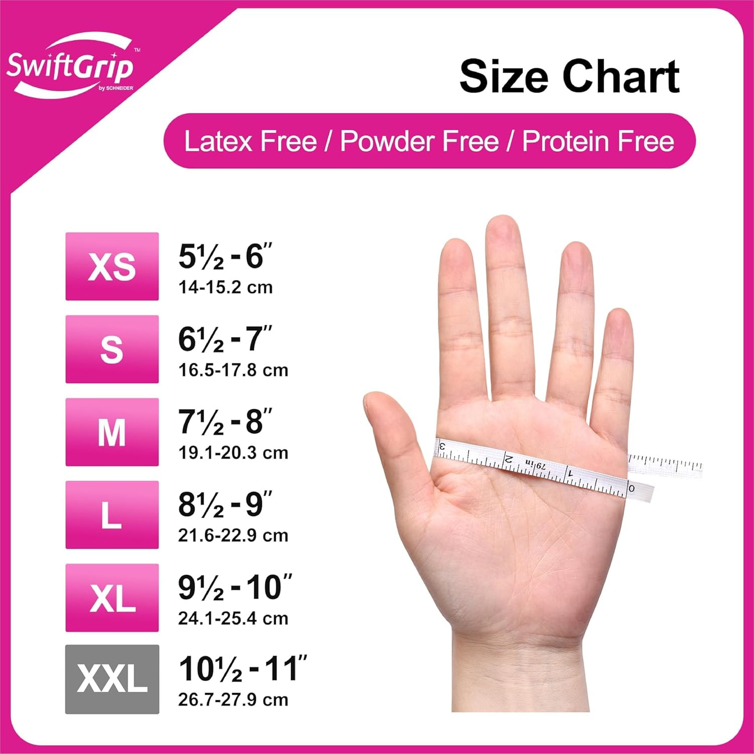 Swiftgrip Powder-Free Nitrile Gloves, 3-Mil, Disposable Nitrile Gloves, Latex-Fr
