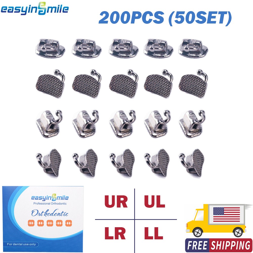 200Pcs Dental Orthodontic Buccal Tubes Molar brackets Roth/MBT Bondable Non-con