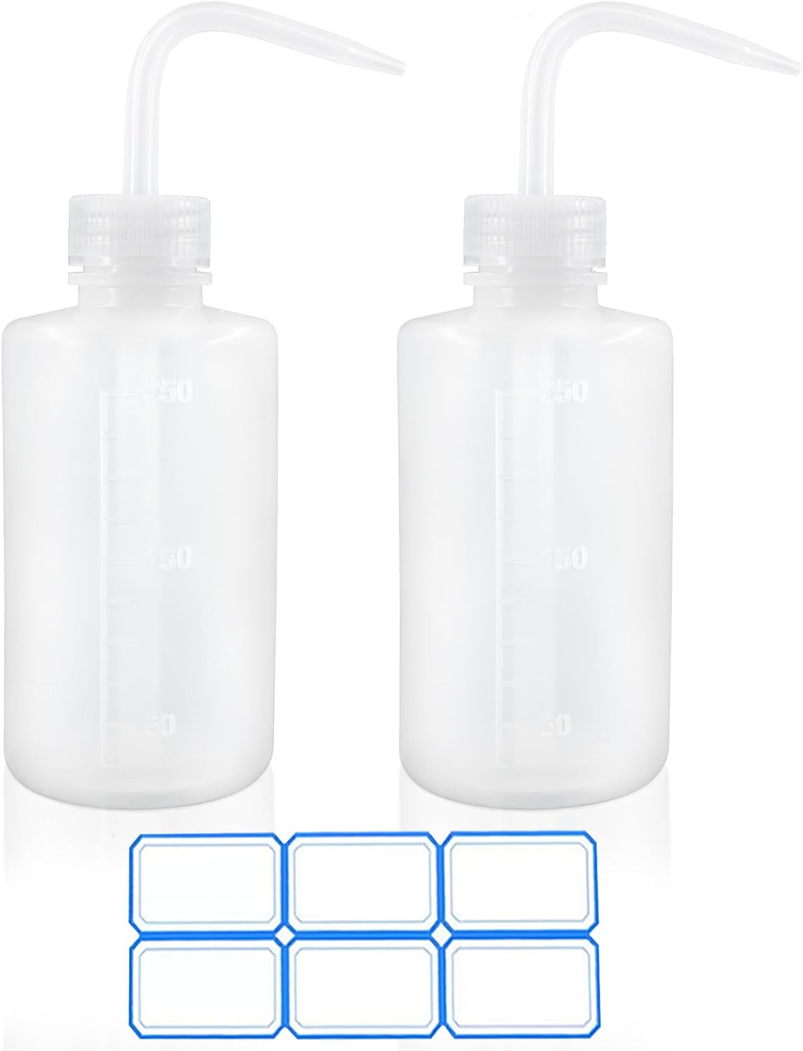 2 Pack 8Oz (250Ml) Wash Bottles with Narrow Mouth and Labels – Ideal for Medical