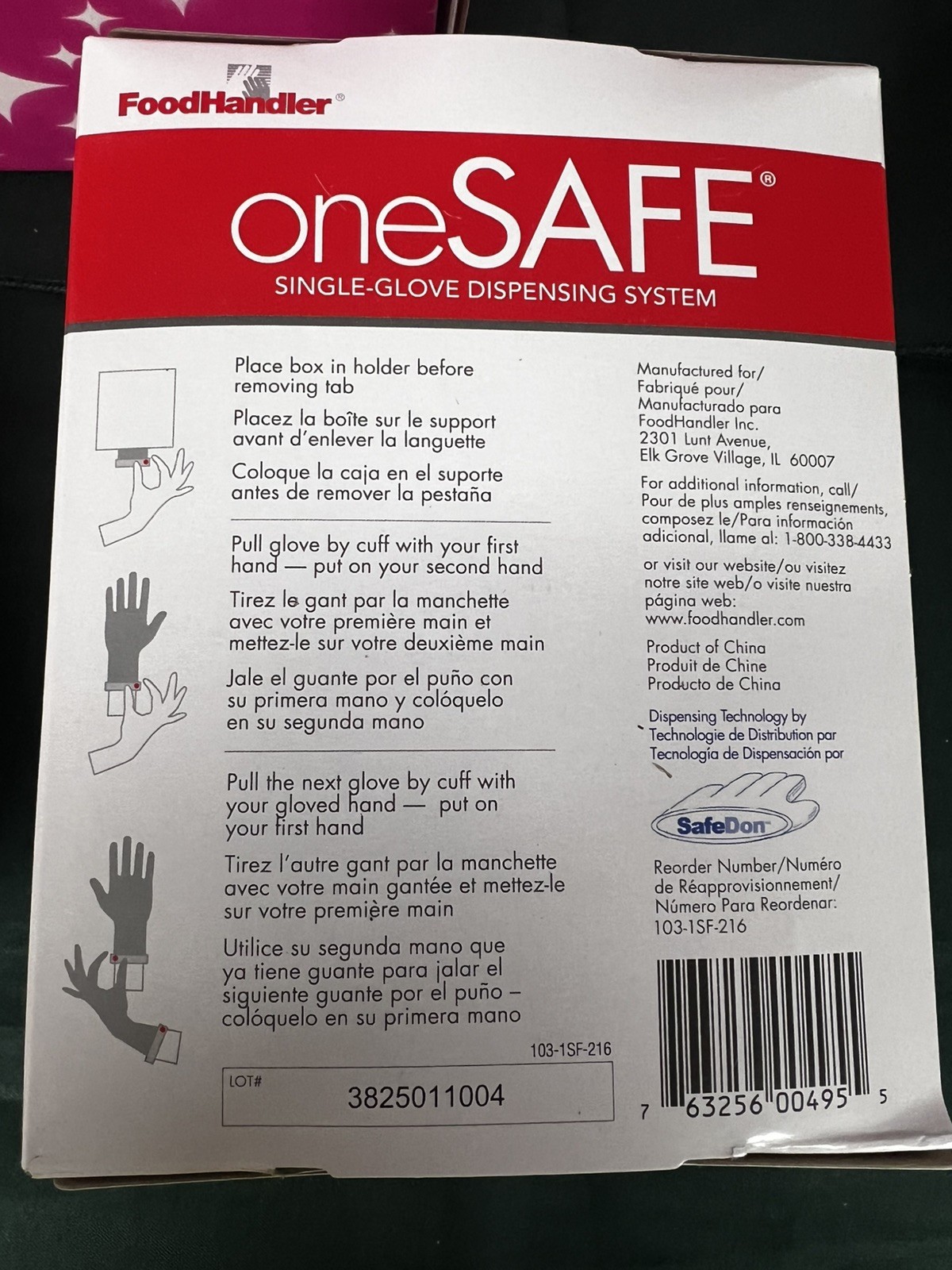 Food Handler One Safe Single Glove Dispensing Simplified Powder Free Nitrile L