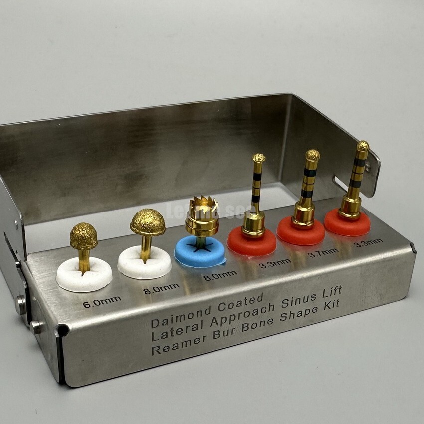 Dental Lateral Approach Drill Kit Sinus Lift Membrane Diamond Coated Burs Reamer