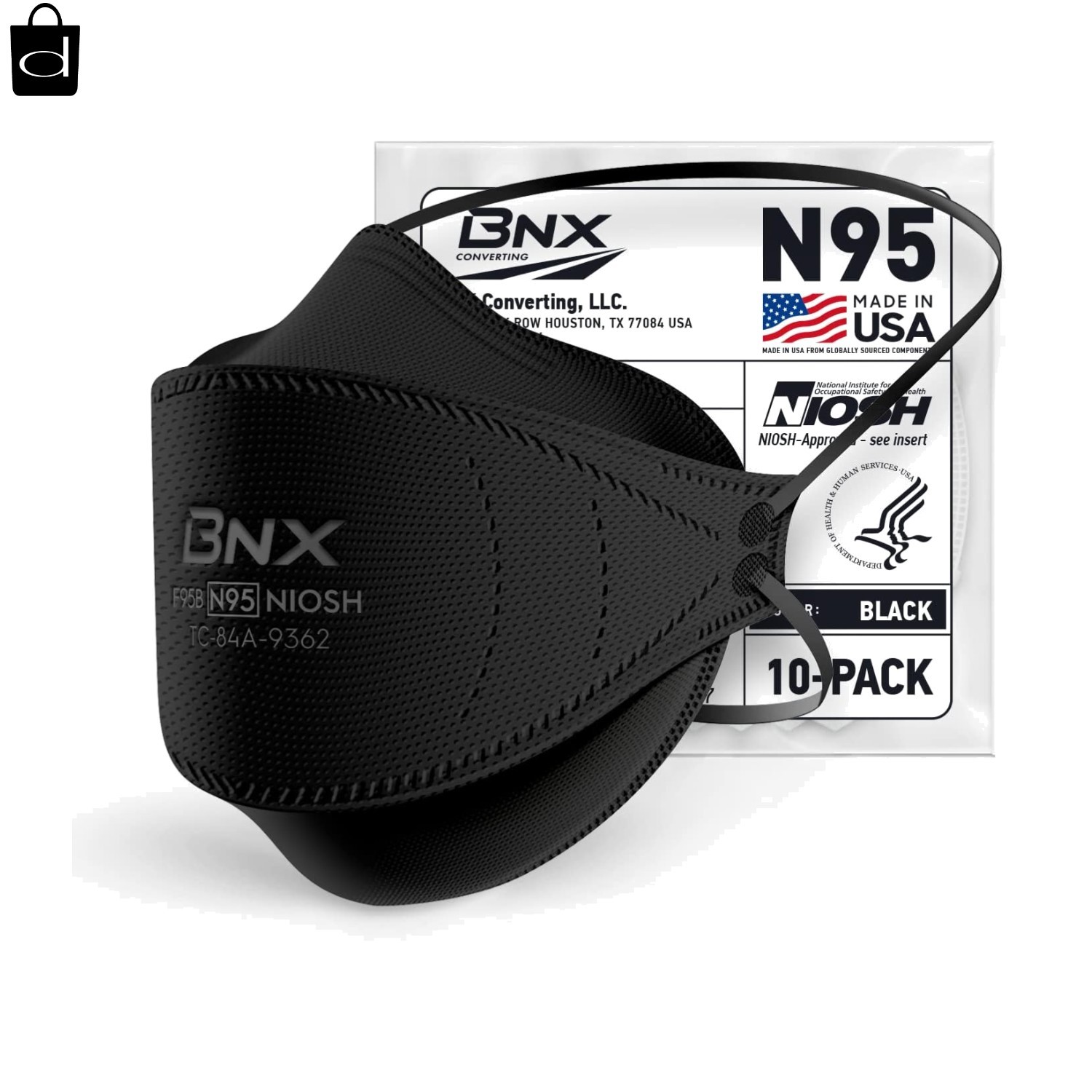 BNX N95 Mask NIOSH Certified MADE IN USA Particulate Respirator Protective Face