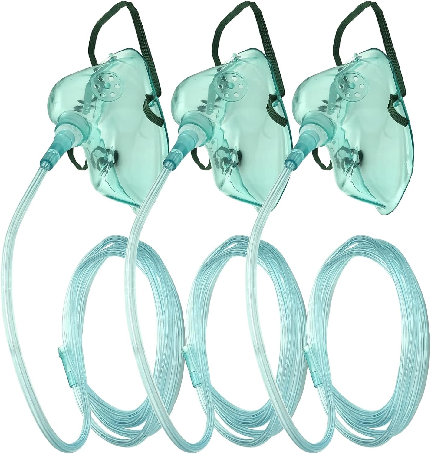 3 Pack Oxygen Mask for Face Adult with 7 Ft Tube, Adult Oxygen Mask with Adjusta
