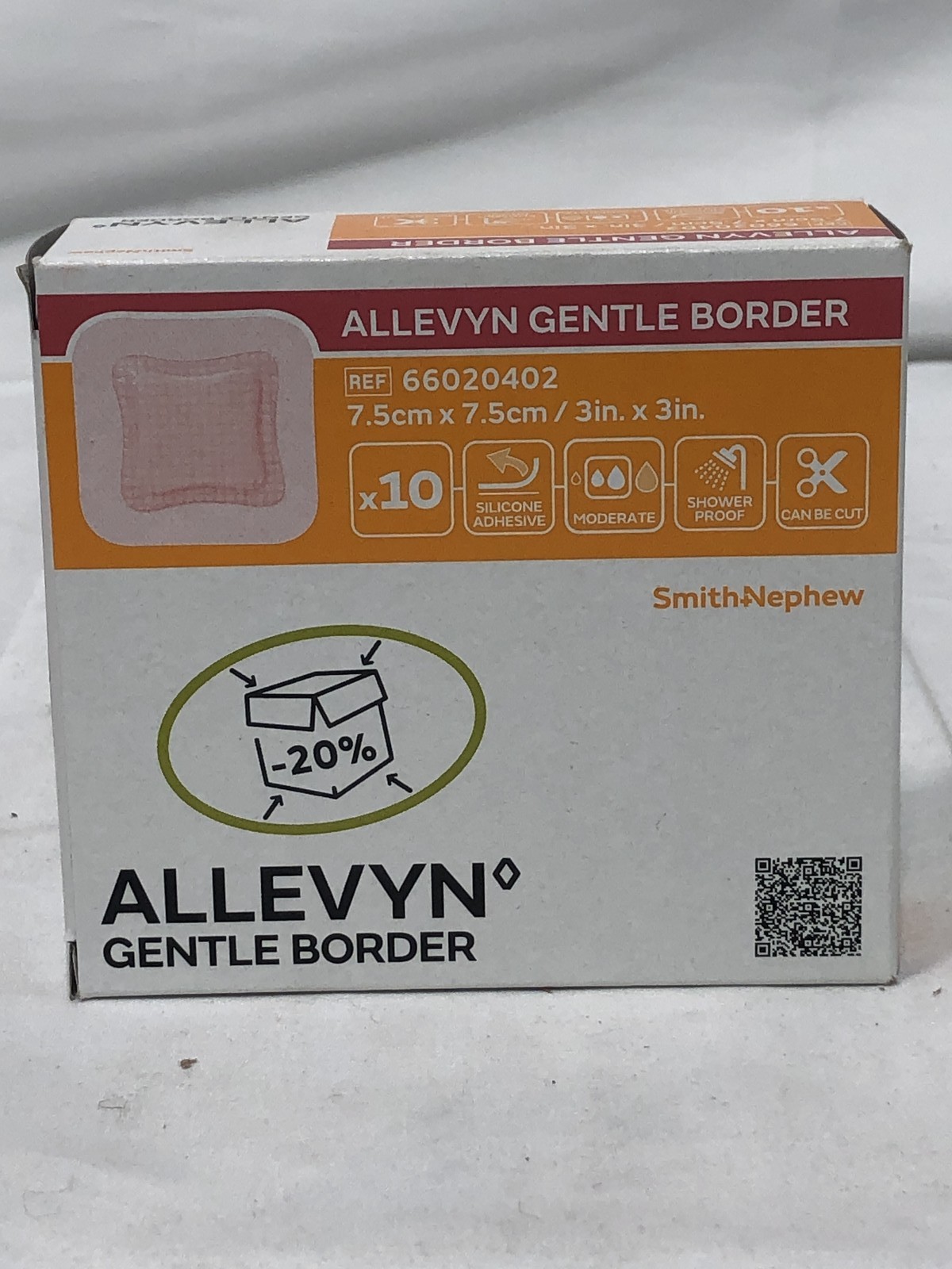 Allevyn Gentle Border Lite Foam Dressing-(3″ x 3″) x10 Smith Nephew