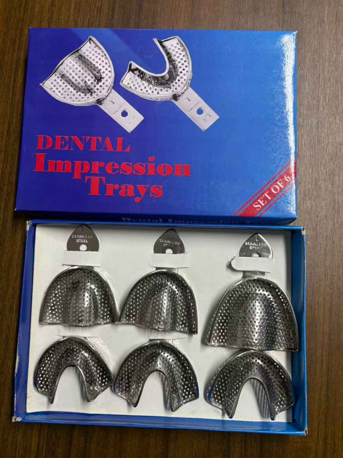 4 Box Dental Autoclavable Metal Impression Trays Stainless Steel Upper + Lower