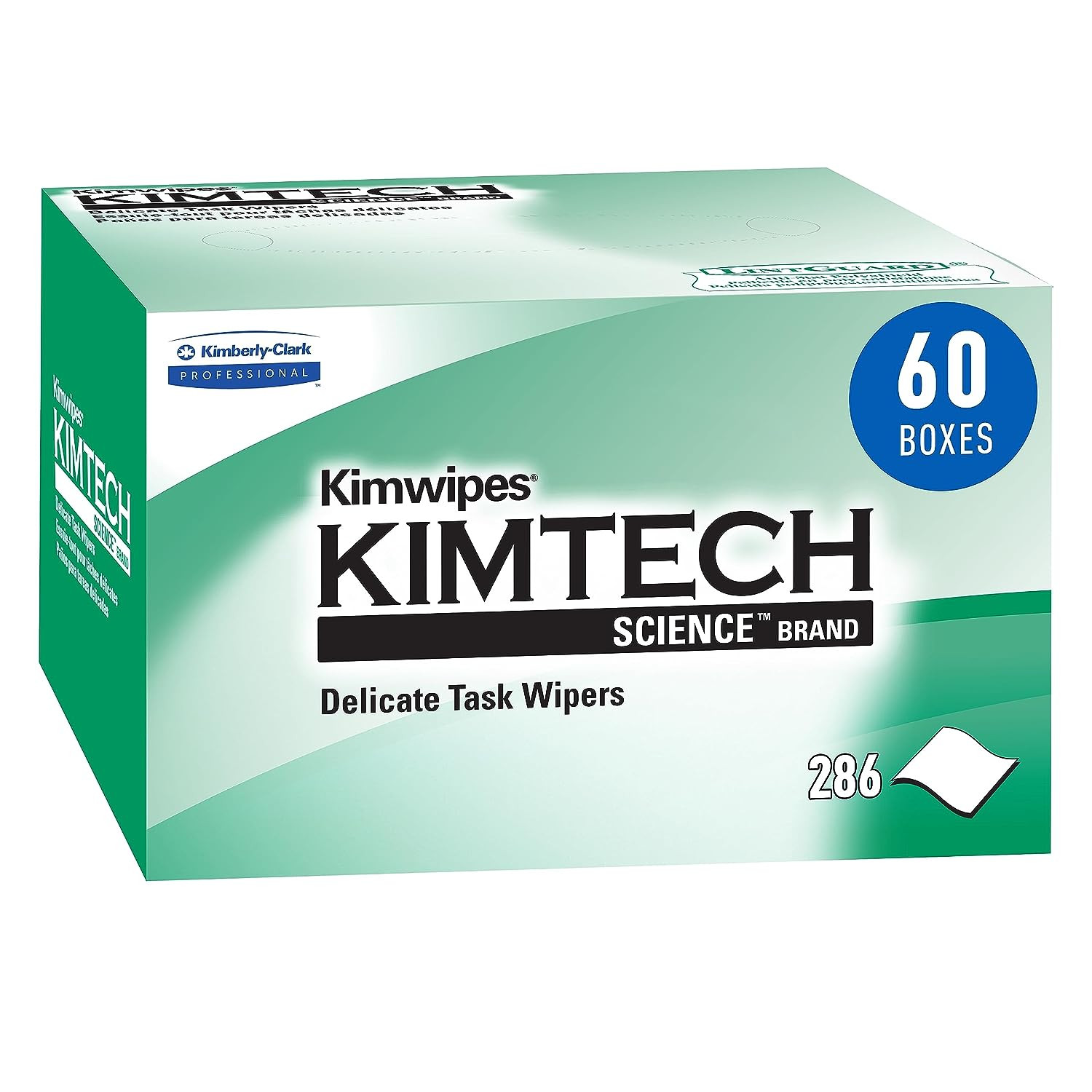 Kimwipes Delicate Task Science Wipers (34155), White, 1-PLY, 60 Pop-Up Boxes /