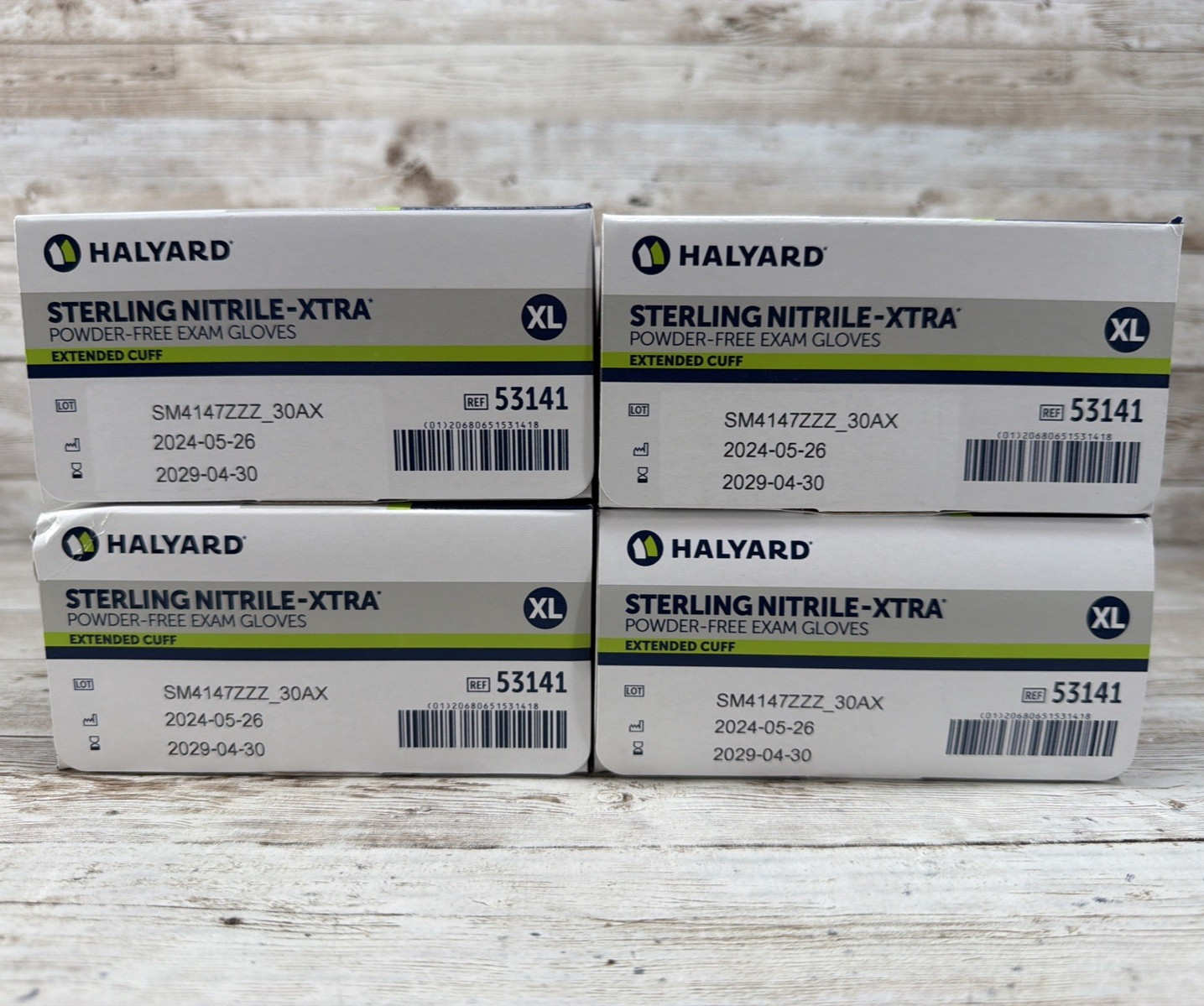 Halyard Sterling Nitrile-Xtra Exam Glove Extended Cuff *4 Box* Size: XL Exp 4-29