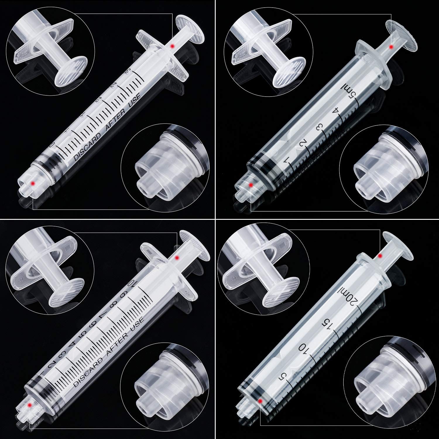 20 Pack Syringe without Needle, Plastic Curved Syringes for Epoxy Resin, Craft,