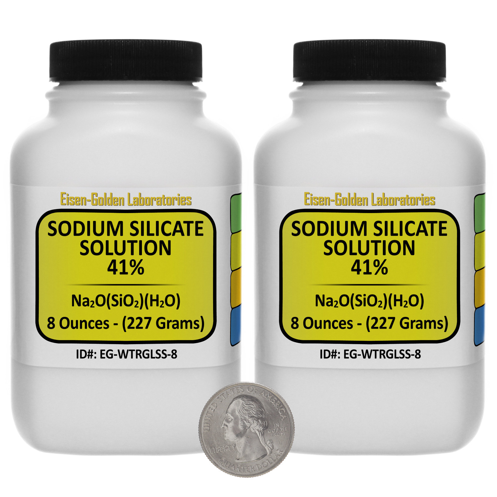 Sodium Silicate [41% Solution] ACS Grade 16 Oz in Two Space-Saver Bottles USA