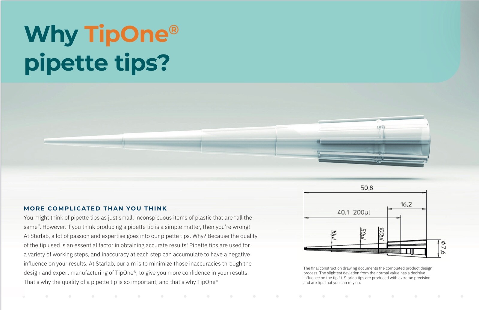 STARLAB TipOne Pipette FILTER Tips 100µL Sterile 96/Rack LABORATORY S1120-1840