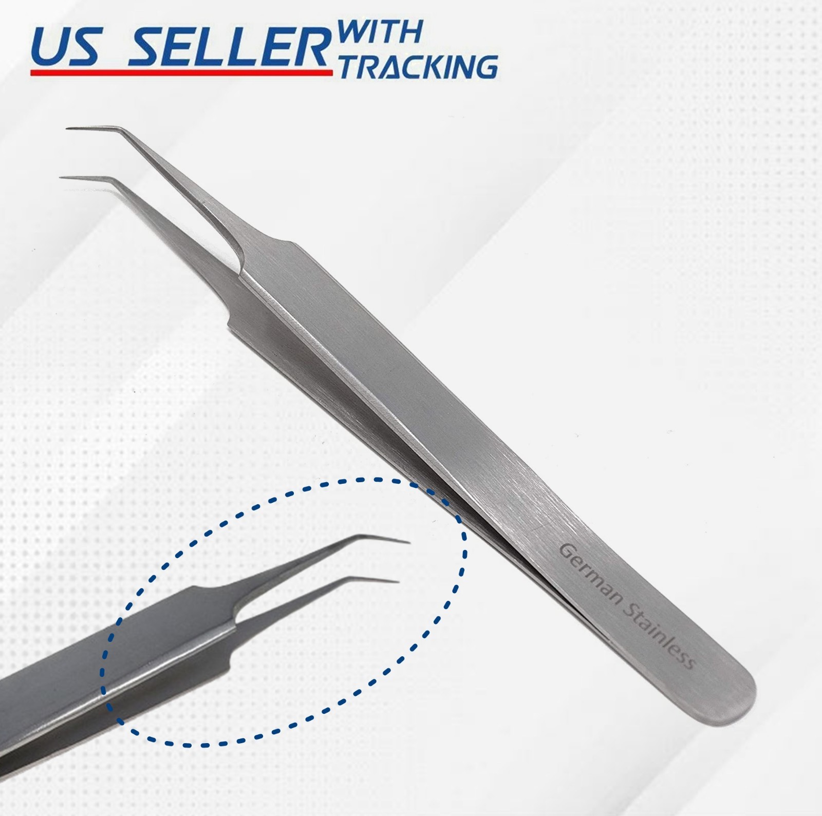 High Precision Stainless Steel Lab Tweezer/Forceps Angled Tips Laboratory Supply