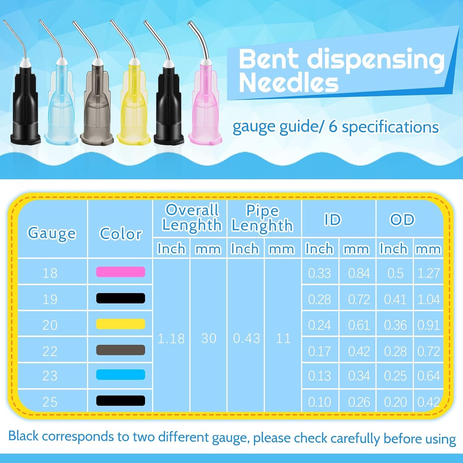 300 Pcs Bent Dispensing Tips Blunt Tip Dispensing Needles Pre Bent Assorted Size