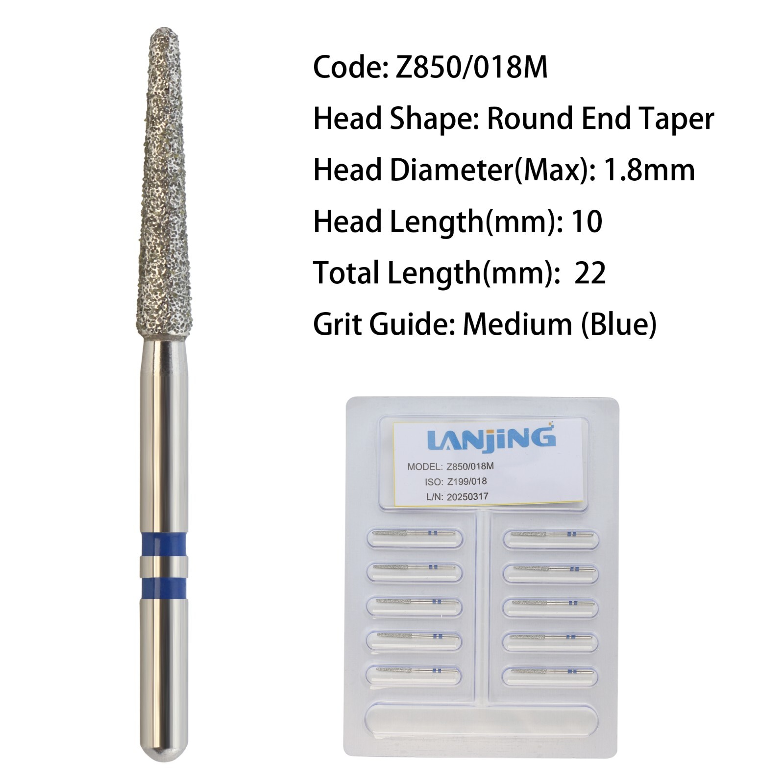 Zirconia Cutting Adjustment Diamond Burs Dental FG Round End Taper Cylinder Ball