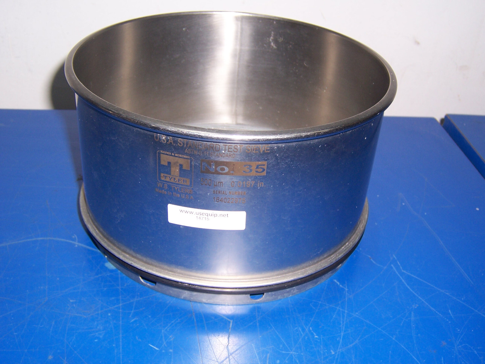 14715 W.S. Tyler test sieve 8″ x 4″ size 500um SS No 35