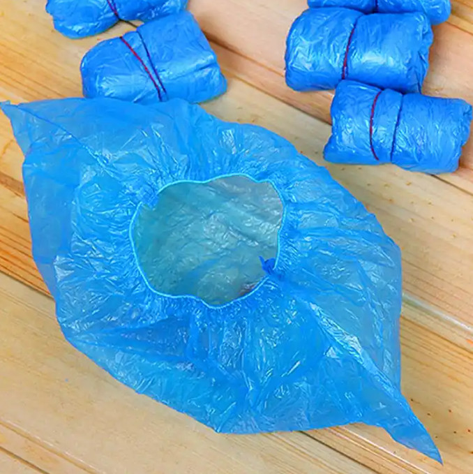 Disposable PE Plastic Shoe Covers 100pcs Dust Proof Waterproof for Home/Hotel