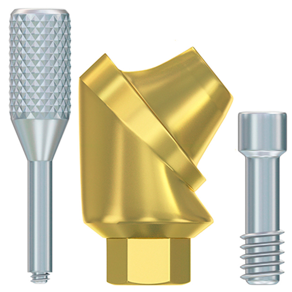 1x Dental Angulated Multi Unit 1.4mm 52° Hex 2.42 Connection Titanium Fixture
