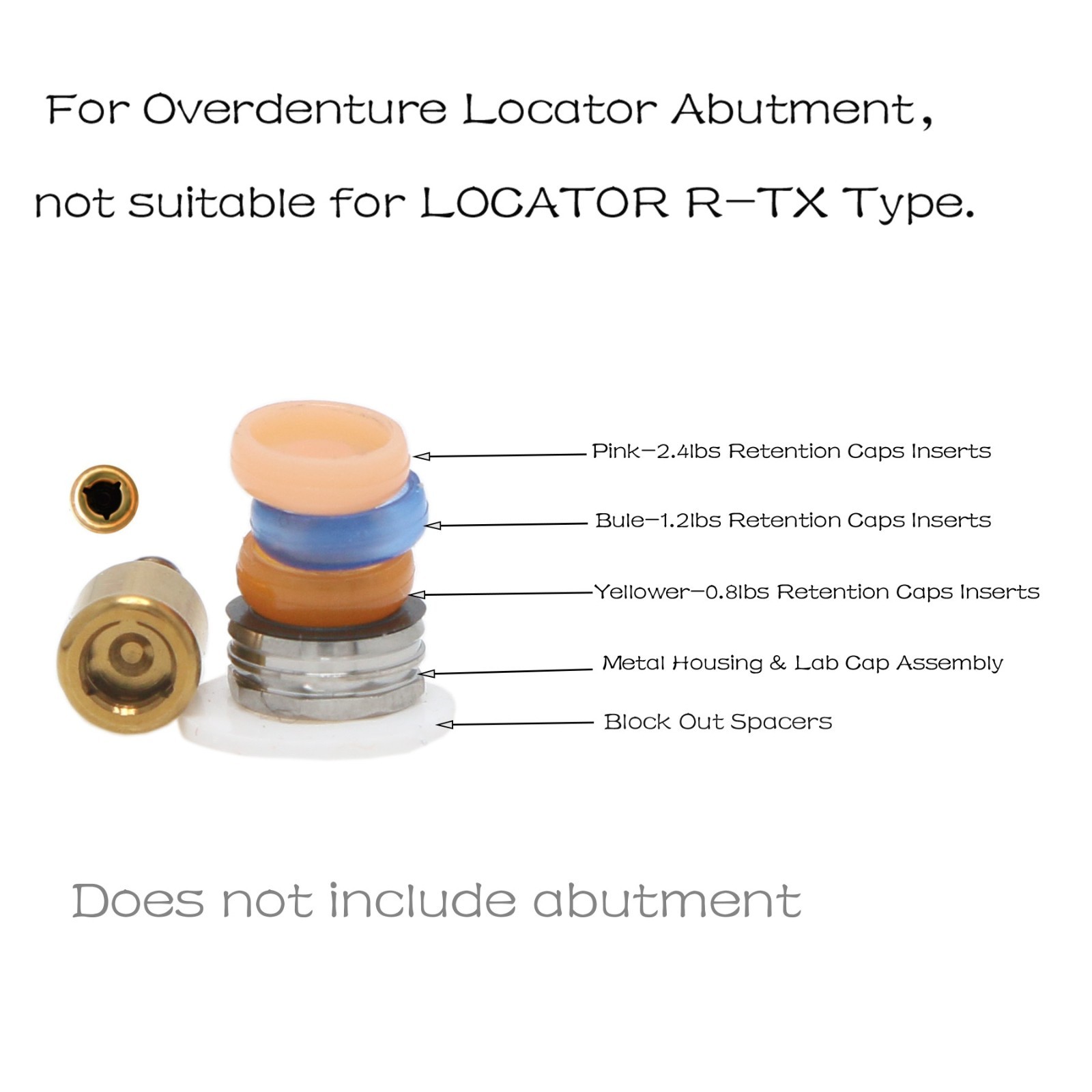 Zimmer TSV Mis ABT Internal Hex Compatible Locator Abutment 3.5mm Plat 1-5.0mm