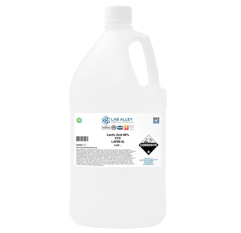 Lab Alley Lactic Acid 88%, Food Grade (FCC), 4L