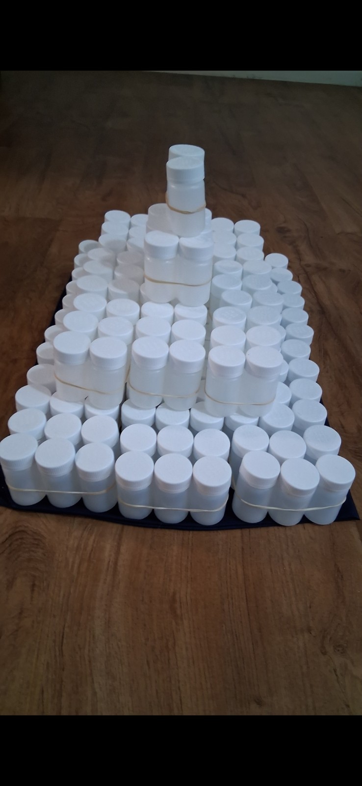 White Plastic Reagent Bottles/Jars w Child-Resistant Screw Caps, Lab