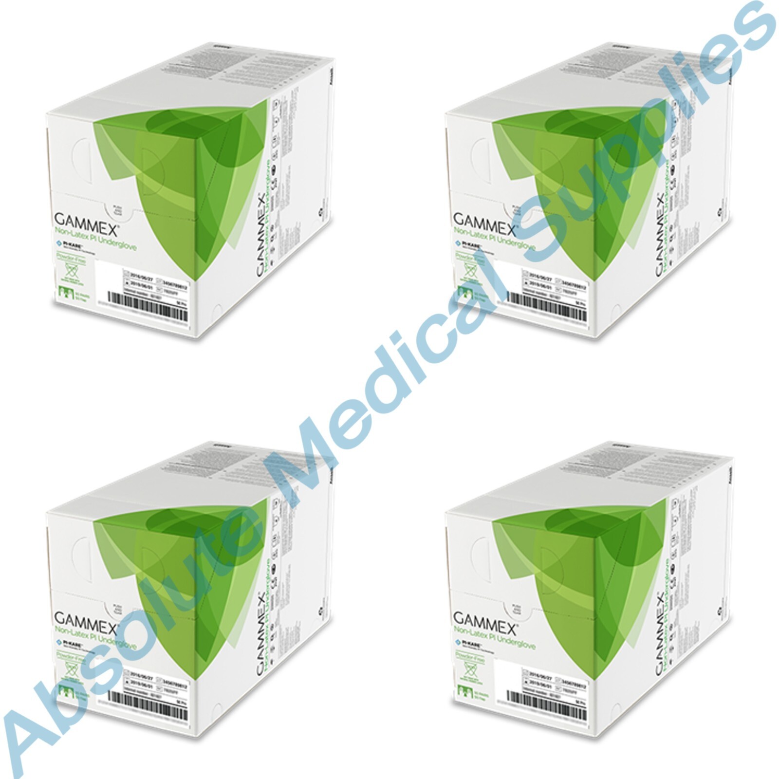 *200-Pairs* Ansell Gammex Non-Latex PI Underglove PF Size-8 Gloves Case 20687280