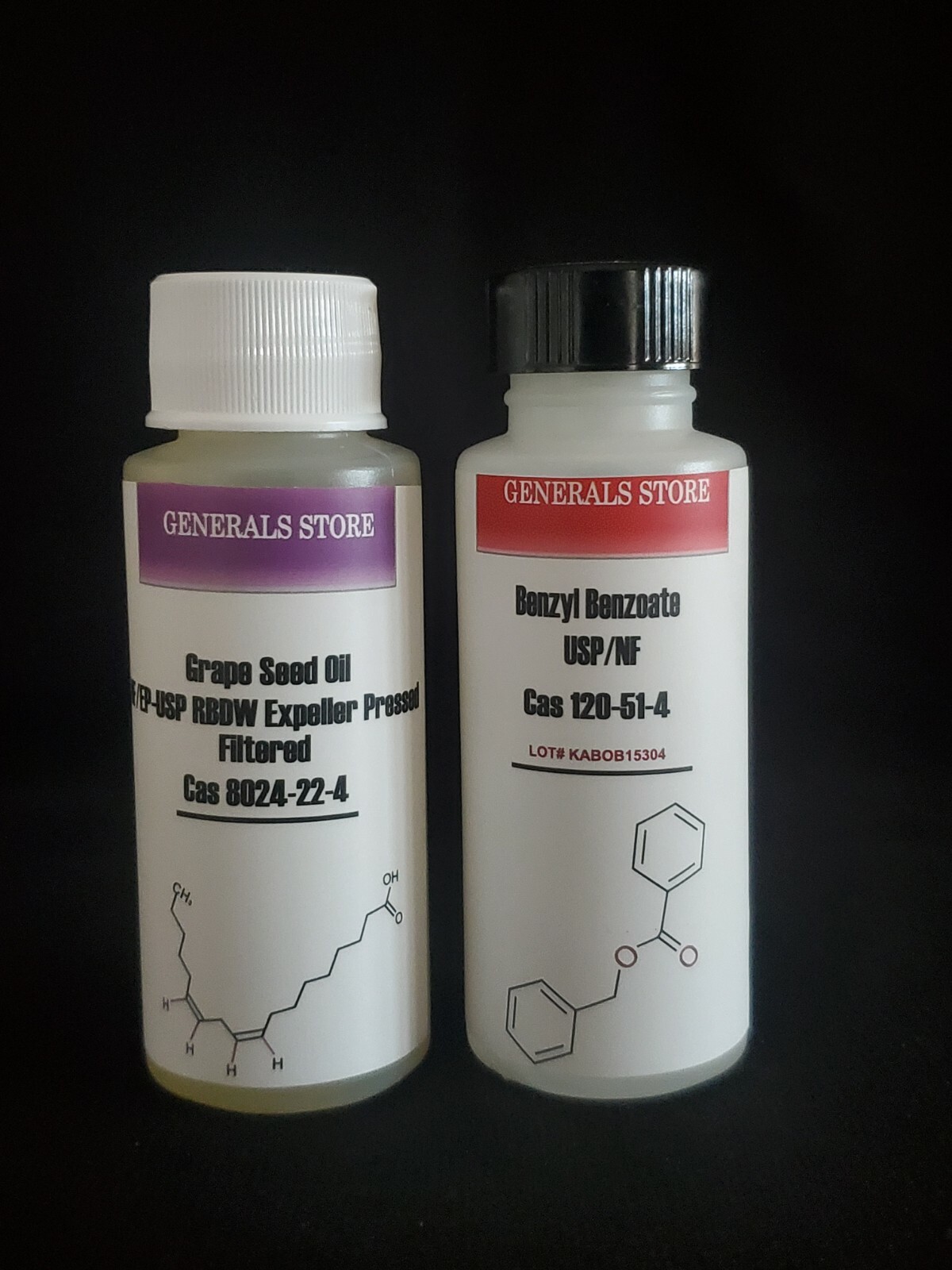 60ml Benzyl Benzoate USP/NF + 60ml Grape Seed Oil NF/EP -USP RBDW