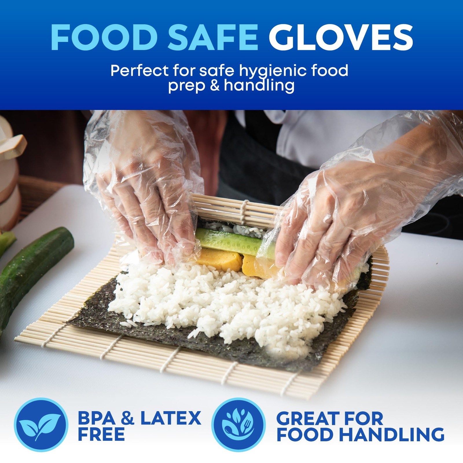 600 Pack Disposable Food Service Gloves, BPA & Latex-free Hdpe, Clear