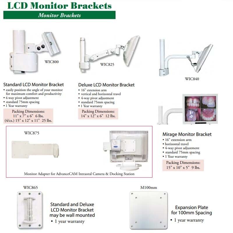 TPC Dental LCD Monitor Brackets