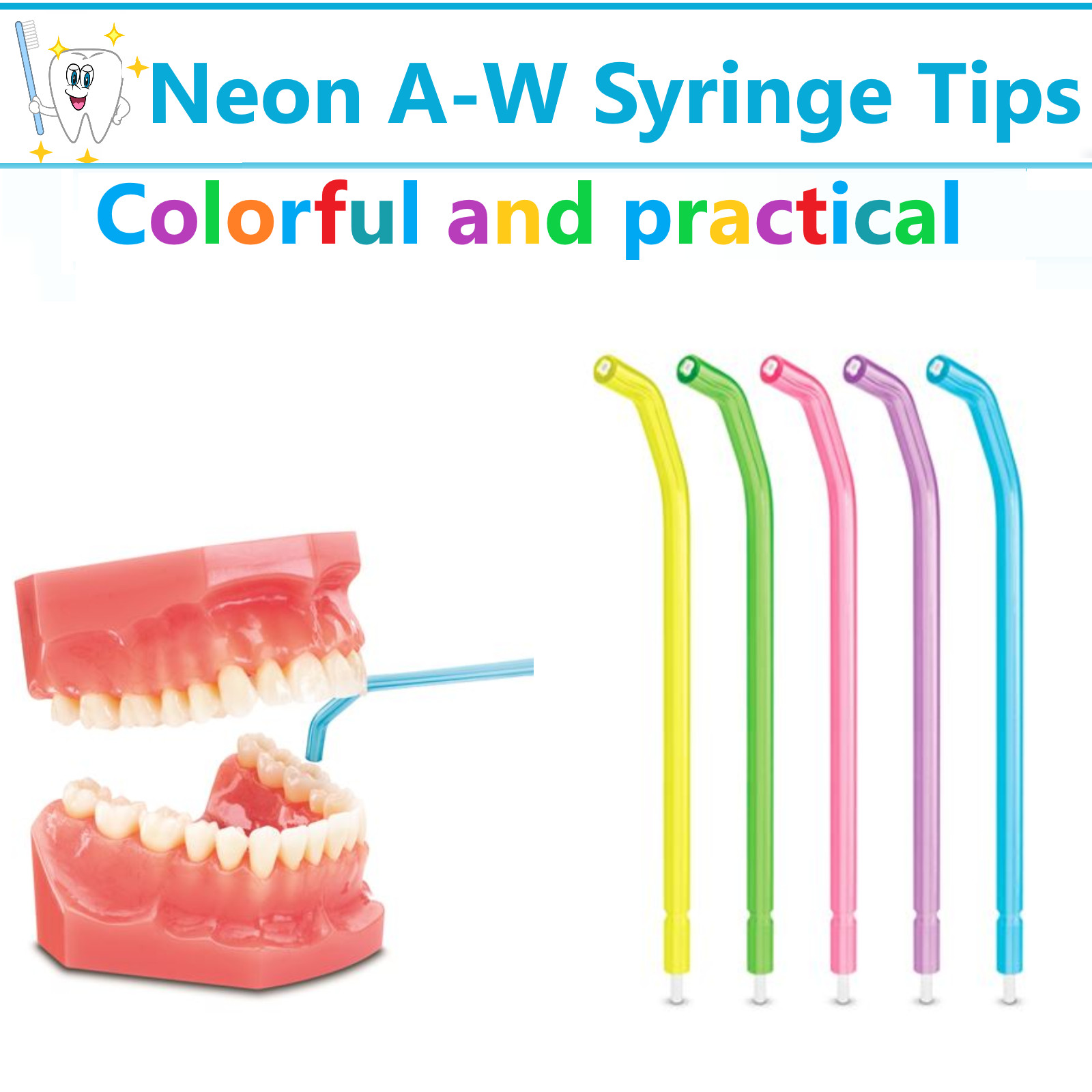 Dental 3-Way Air Water Syringe Disposable Spray Tips Triple Nozzles Upto 1000/Bx