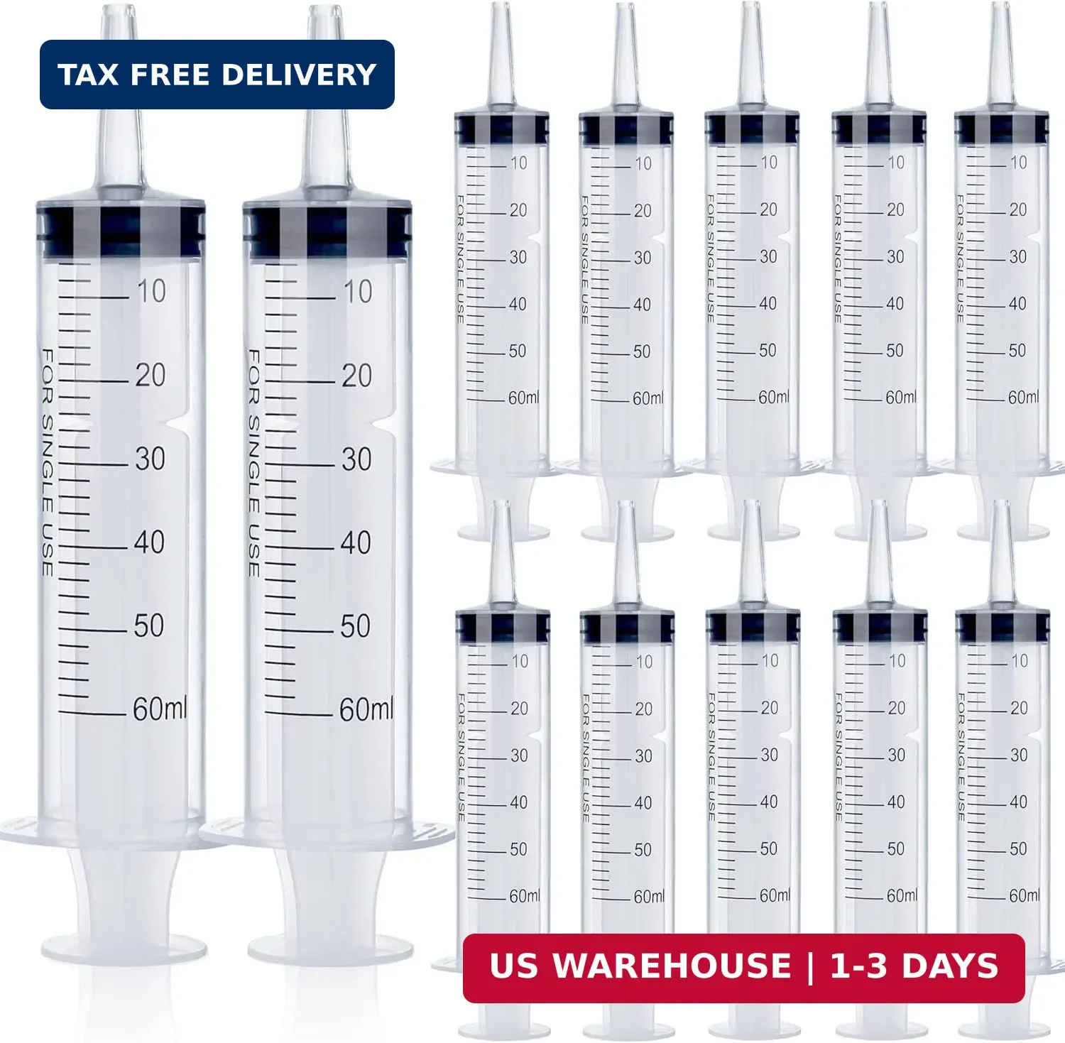 12Pack 60Ml Syringe for Liquid – Large Plastic Syringes without Needle for Jello