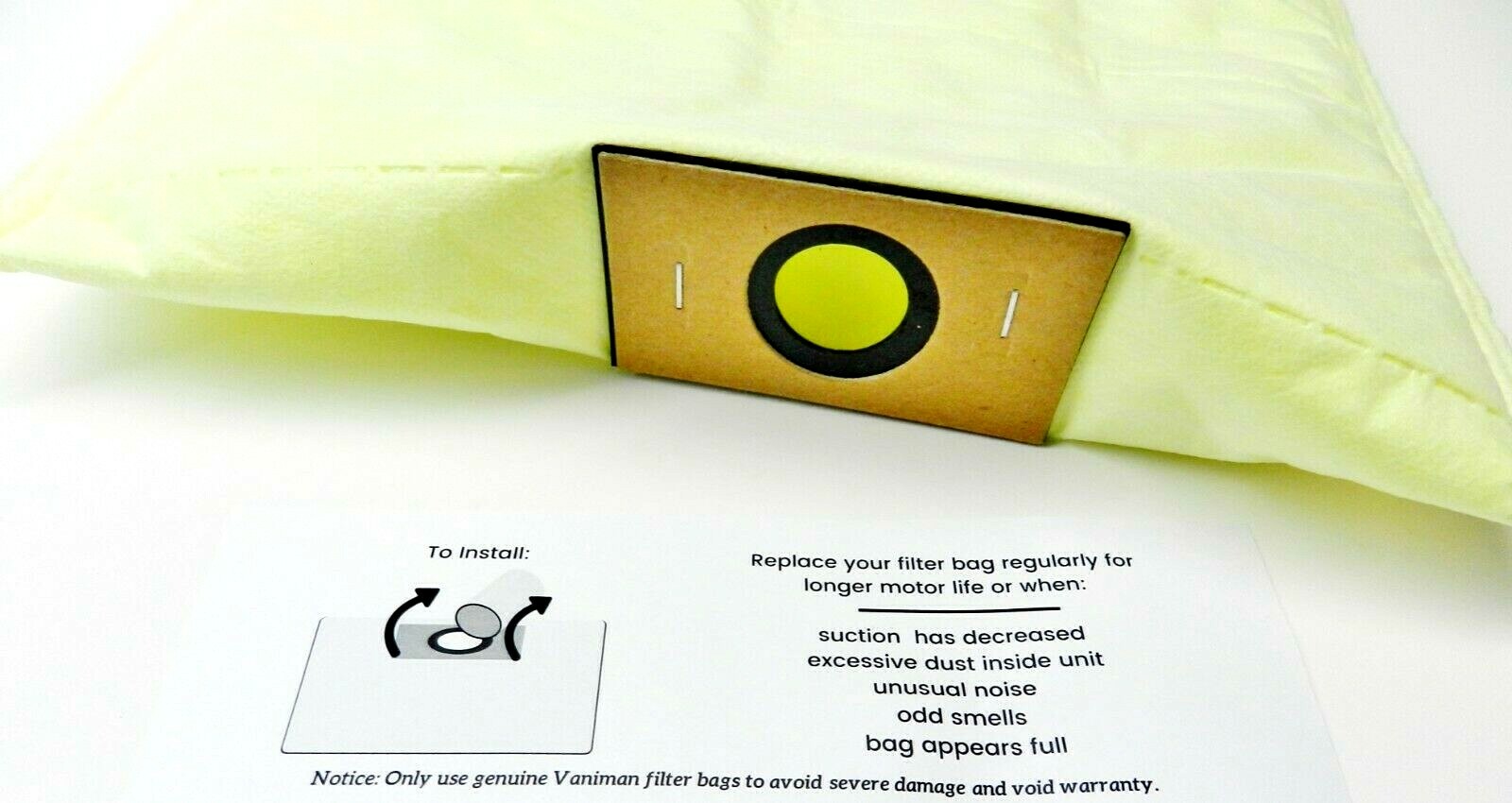 Vaniman Voyager Filter Bags Replacement Dust Collector Bags 5 Pack «Original»