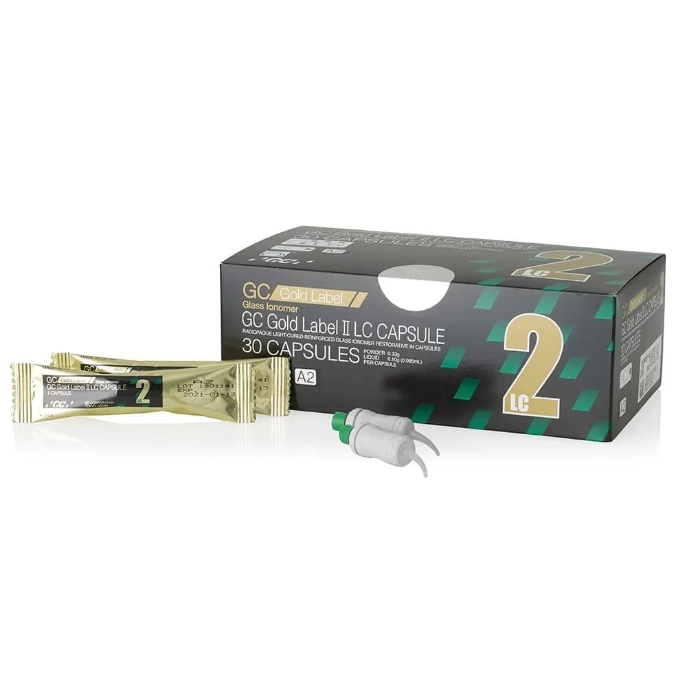 GC Capsules FUJI II Gold Label II LC Glass Ionomer Cement Restorative 30/PK A2