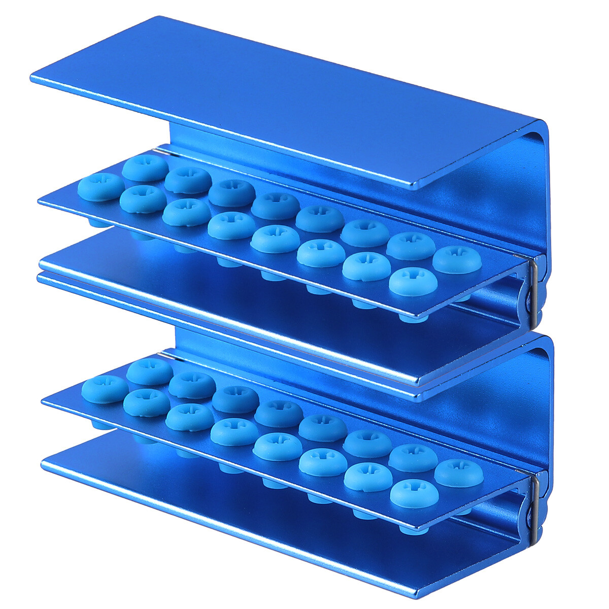 Dental Bur Box Burs Autoclave Holder 16 Silicon Holes With Silicon For FG RA Bur