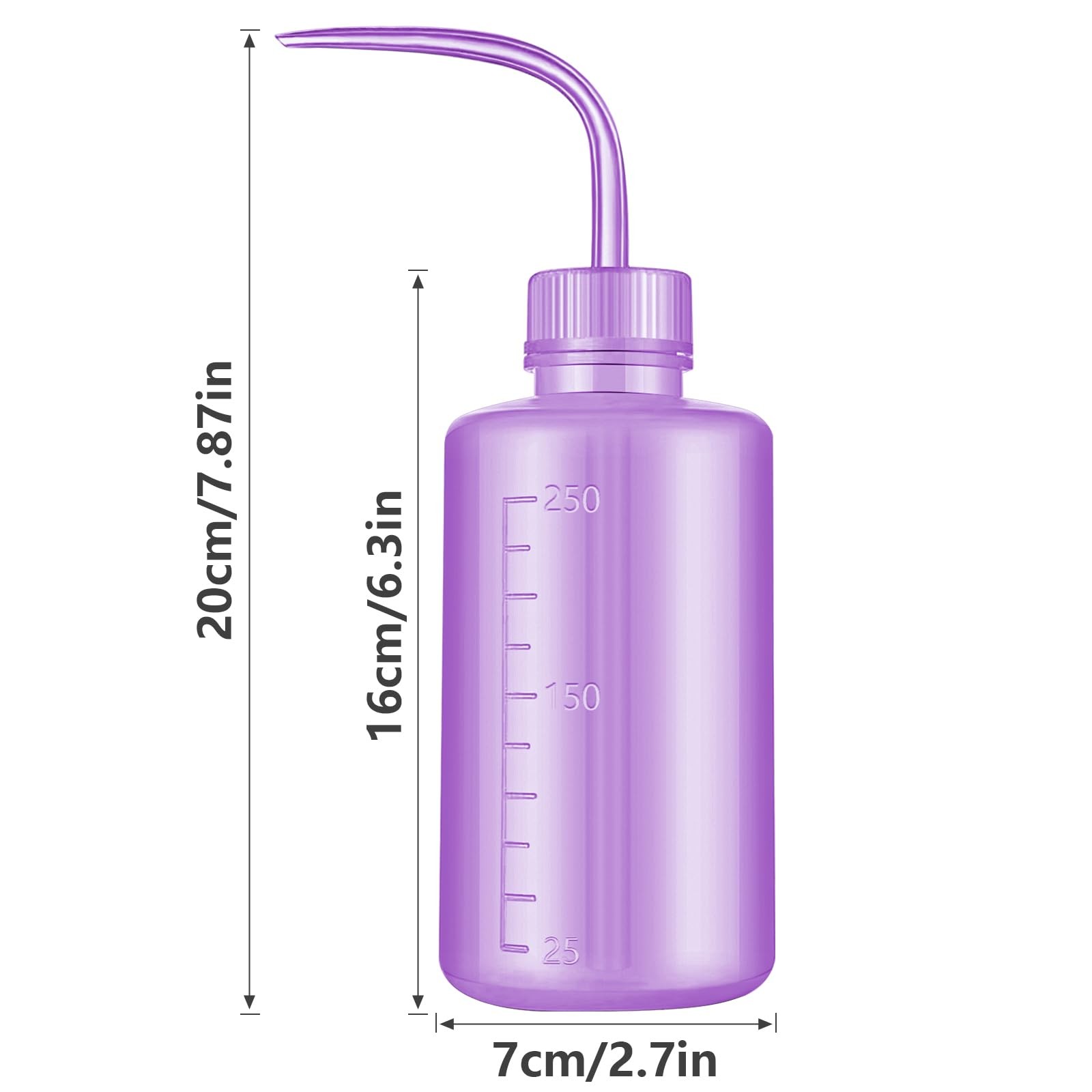 DERSTRA Wash Bottles – 2pcs 250ml Safety Watering Tools, Economy Purple