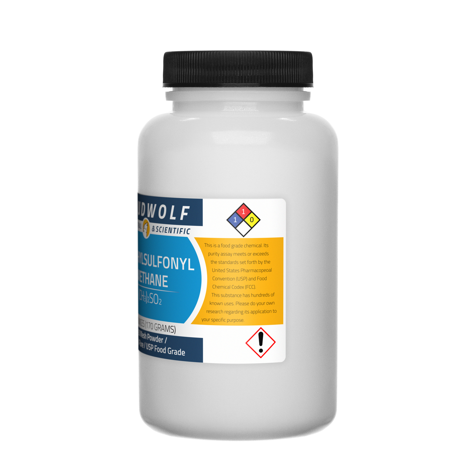 Methylsulfonyl Methane, 6oz, USP Food Grade, Sturdy Bottle, SHIPS SAME DAY