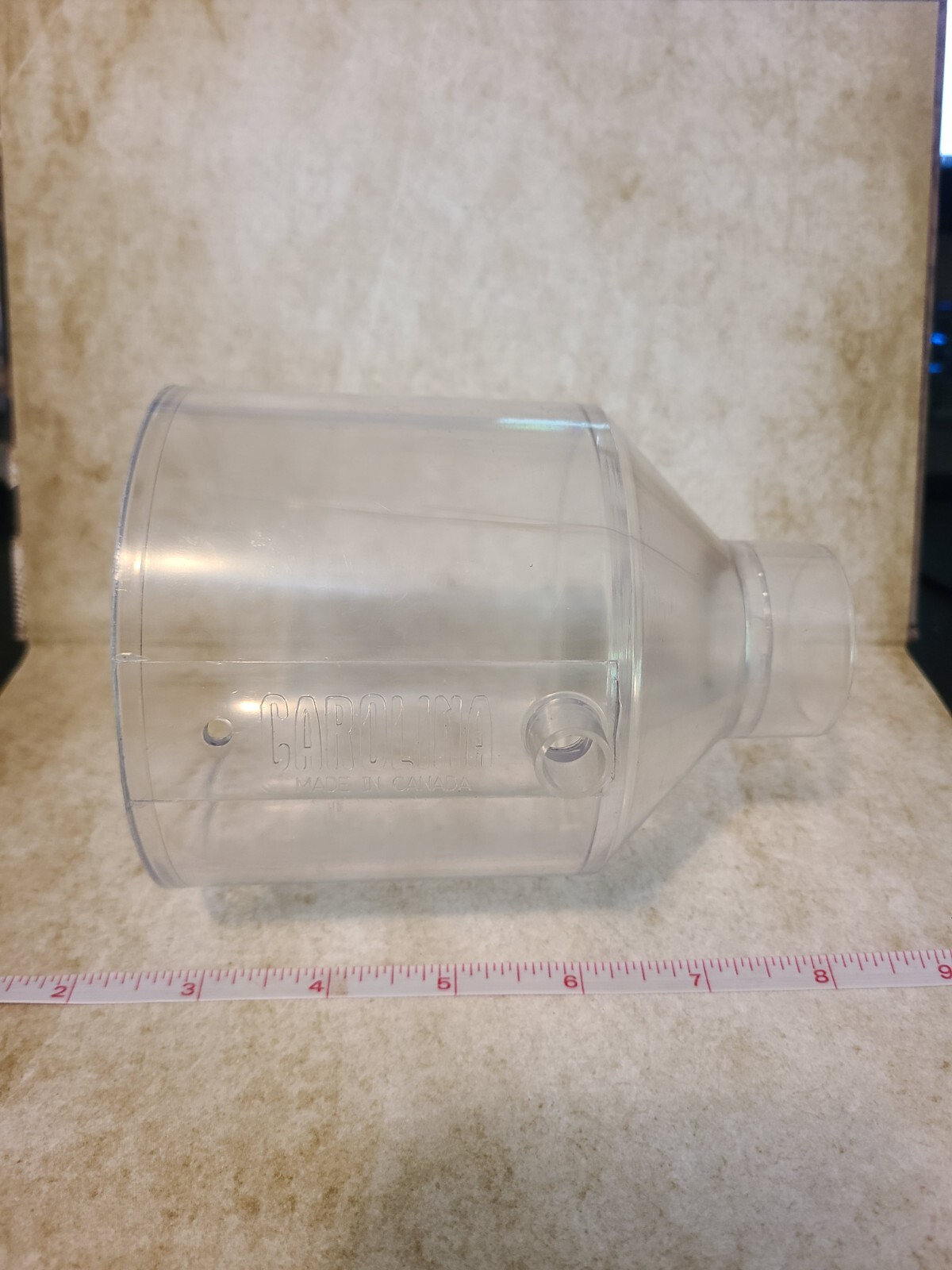 Acrylic Lab Funnel With Nozzle On Side (Carolina Biological Supply) – 4″ by 1″