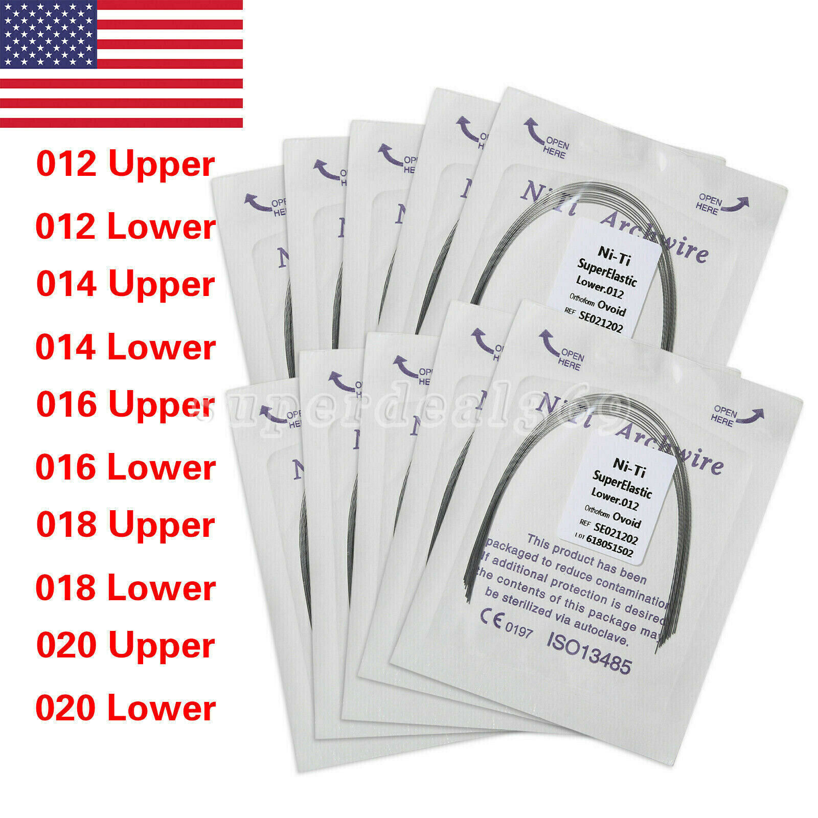 10pcs/bag DENTAL Orthodontic Super Elastic Niti Arch Wire Round Ovoid Form Ni-Ti