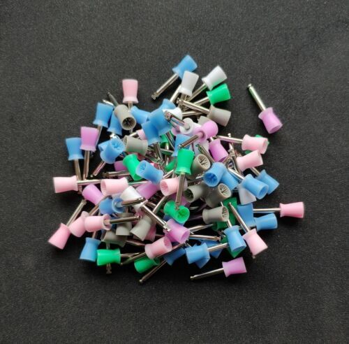 Dental White & Colorful Prophy Polishing Brush Nylon Flat Latch & Tapered Type