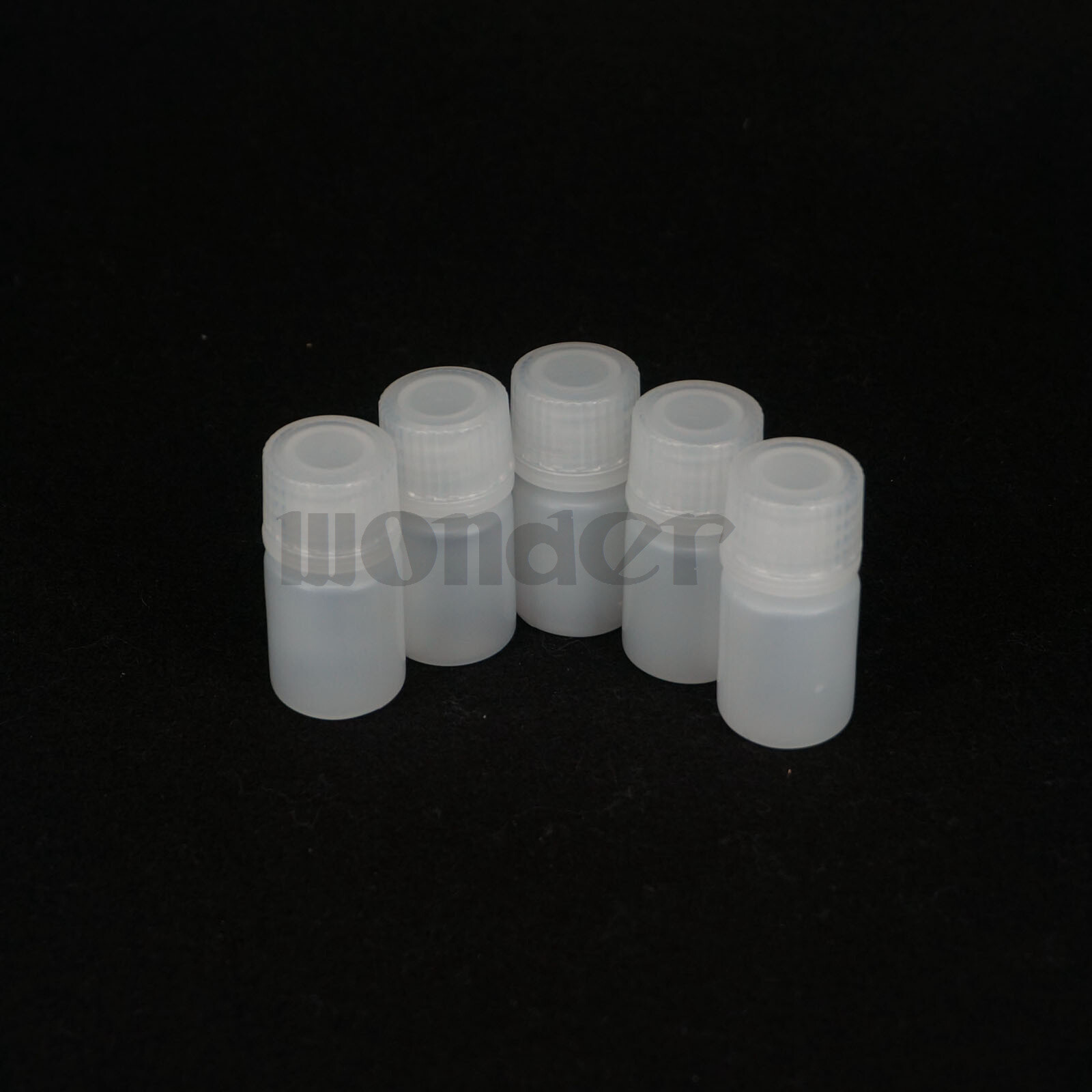 Lot5 10ml White PP Plastic Cylindrical Chemical Container Reagent Bottle