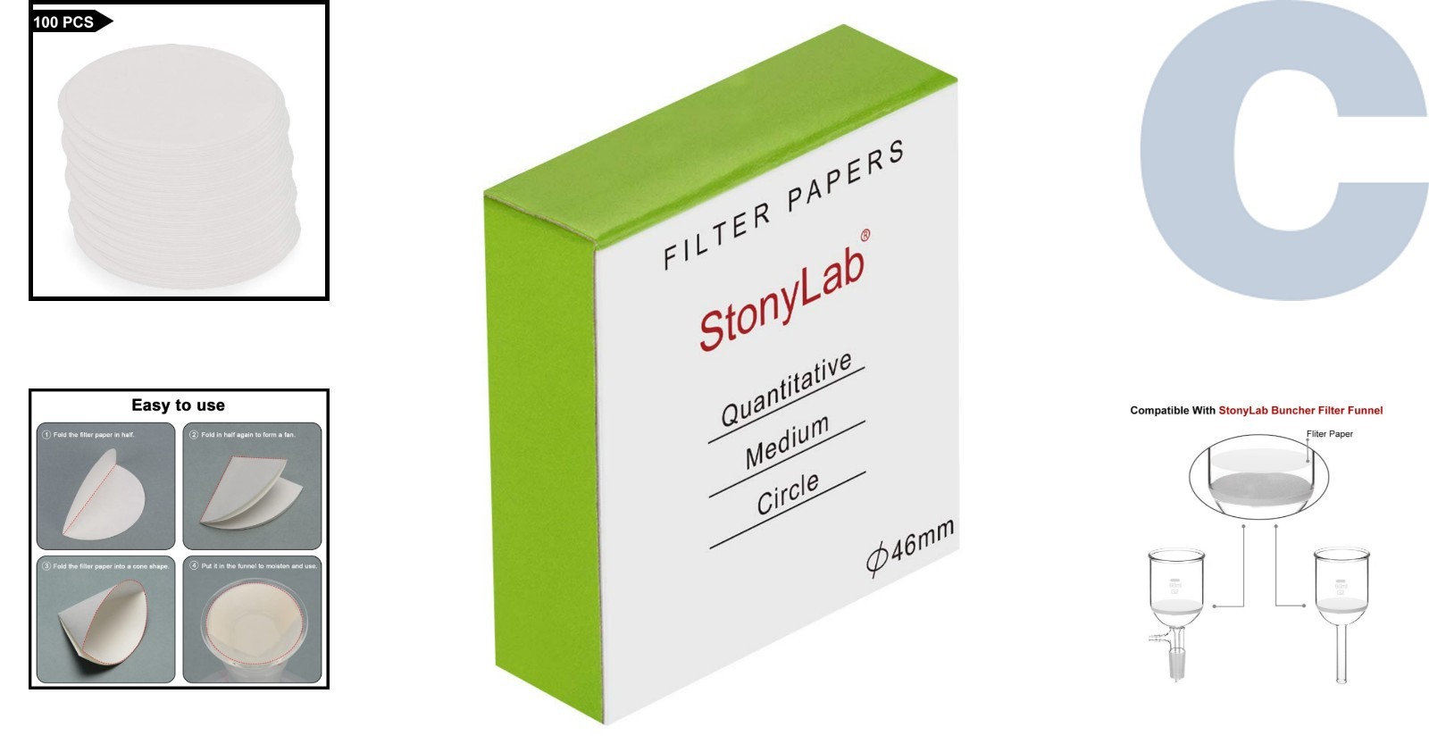 Efficient 20 Micron Filter Paper Circles – 46mm for Rapid Filtration, 100 Sheets