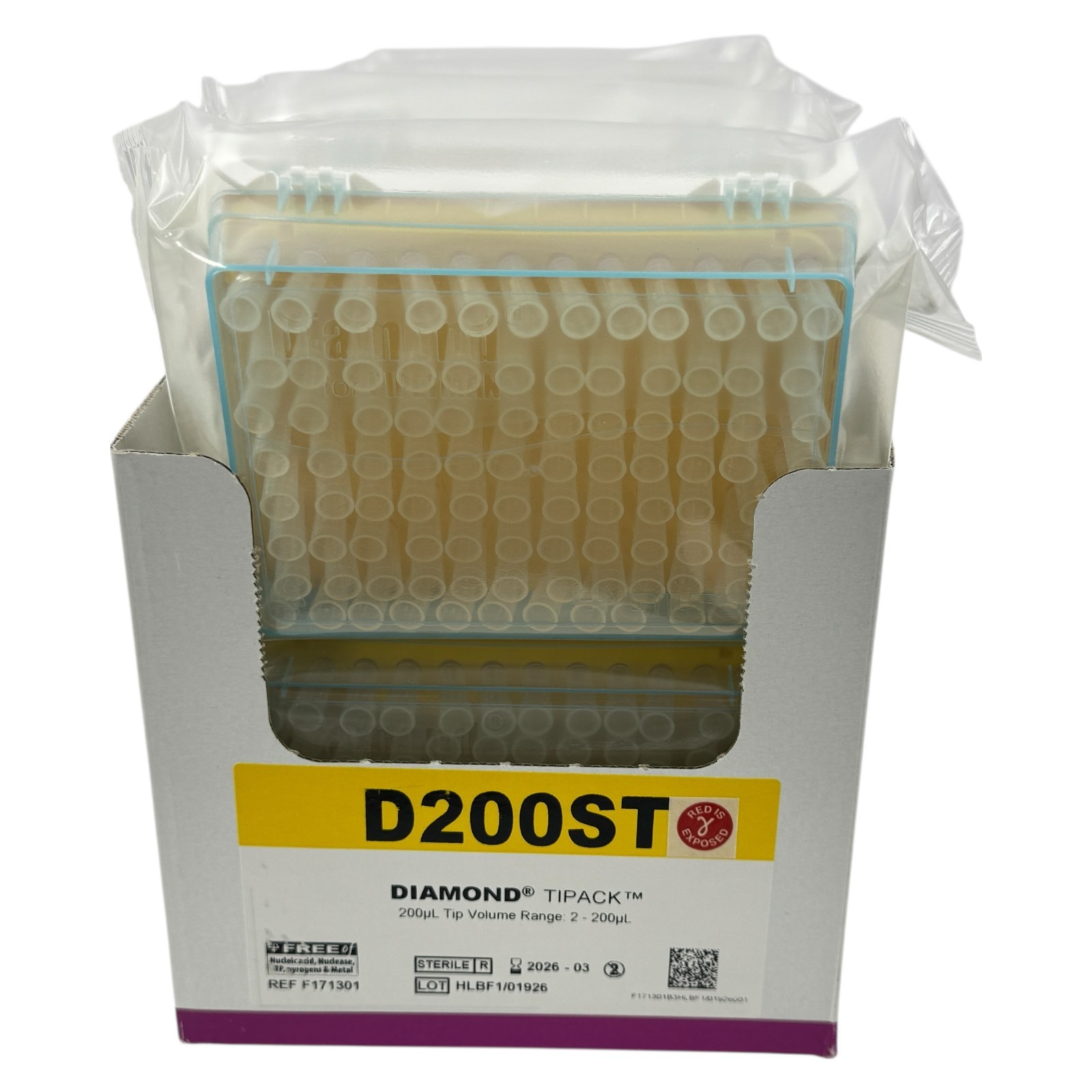 Diamond D200ST TIPACK Volume Range 2-200µl Sterilized tips