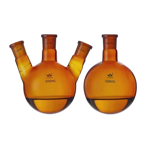 5ml-1000ml Round Bottom Amber Boiling Flask with Standard Joints Lab Supplies ca