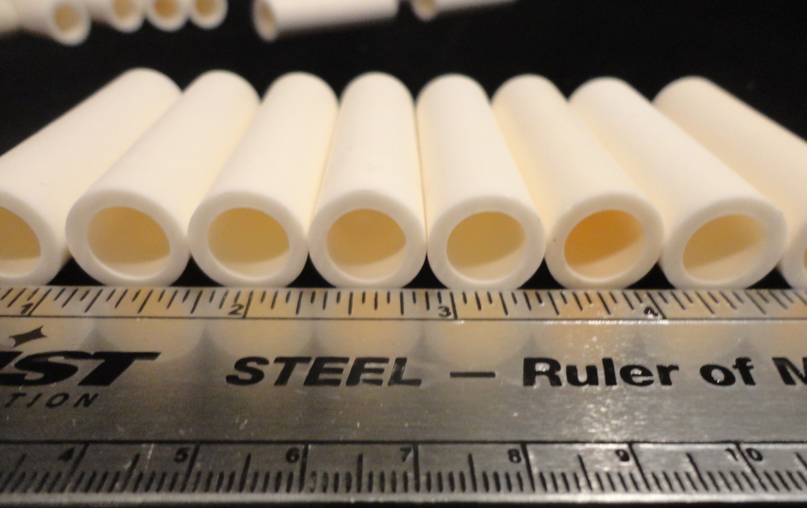 LOT OF TWO 0.575″ OD x 2.190” HIGH PURITY ALUMINA CERAMIC TUBE No.: 195