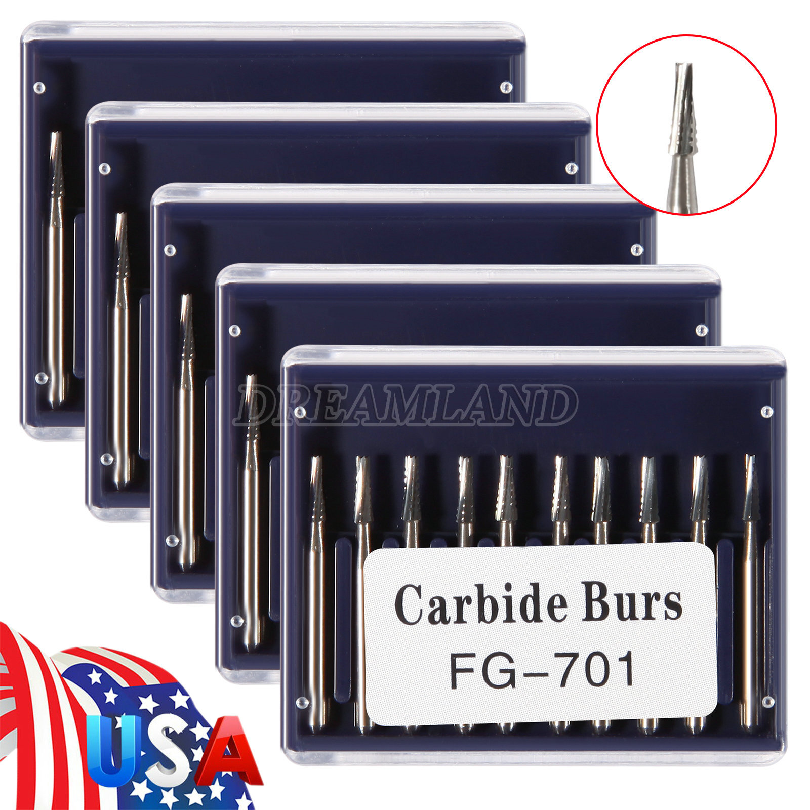 SUPÉR Carbides FG701, Friction Grip, Made in China 100 burs