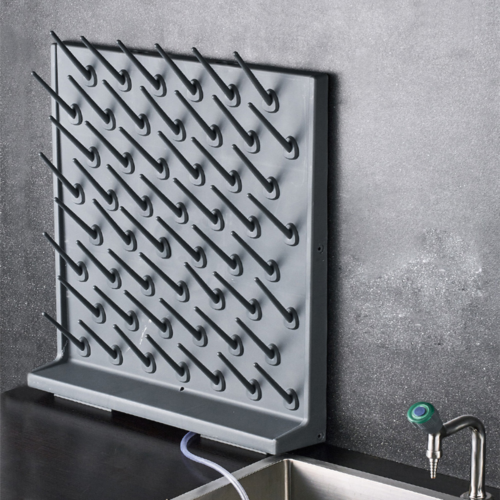 Detatchable 52-Pegs PP Drying Drip Rack Desk/Wall-mount for Test Tubes Flasks