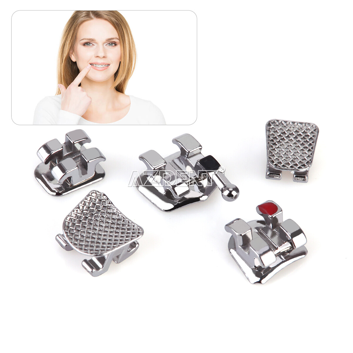 50Set AZDENT Dental Orthodontic Brackets Mini Standard Roth MBT 022 018